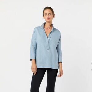 Ann Mashburn Fanny Shirt in Sky Brushed Twill